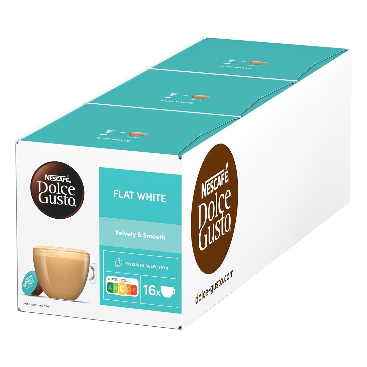 NESCAFÉ DOLCE GUSTO Piatto Bianco Kaffeekapseln 3er Pack (3 x 16 Kapseln)