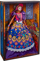Bambola Barbie Día De Muertos 2022 con abito tradizionale arricciato, ghirlanda di fiori e pittura per il viso Calavera, regalo per collezionisti