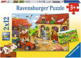 Ravensburger Puzzle per Bambini - 07574 Polizia e Vigili del Fuoco - Puzzle per 3+ Puzzle 2X12 Pezzi Naty Shop 07560 Impegnato in Fattoria