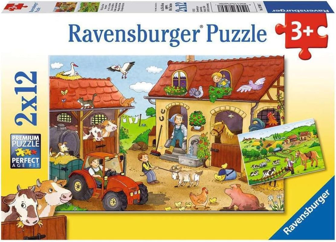 Ravensburger Puzzle per Bambini - 07574 Polizia e Vigili del Fuoco - Puzzle per 3+ Puzzle 2X12 Pezzi Naty Shop 07560 Impegnato in Fattoria
