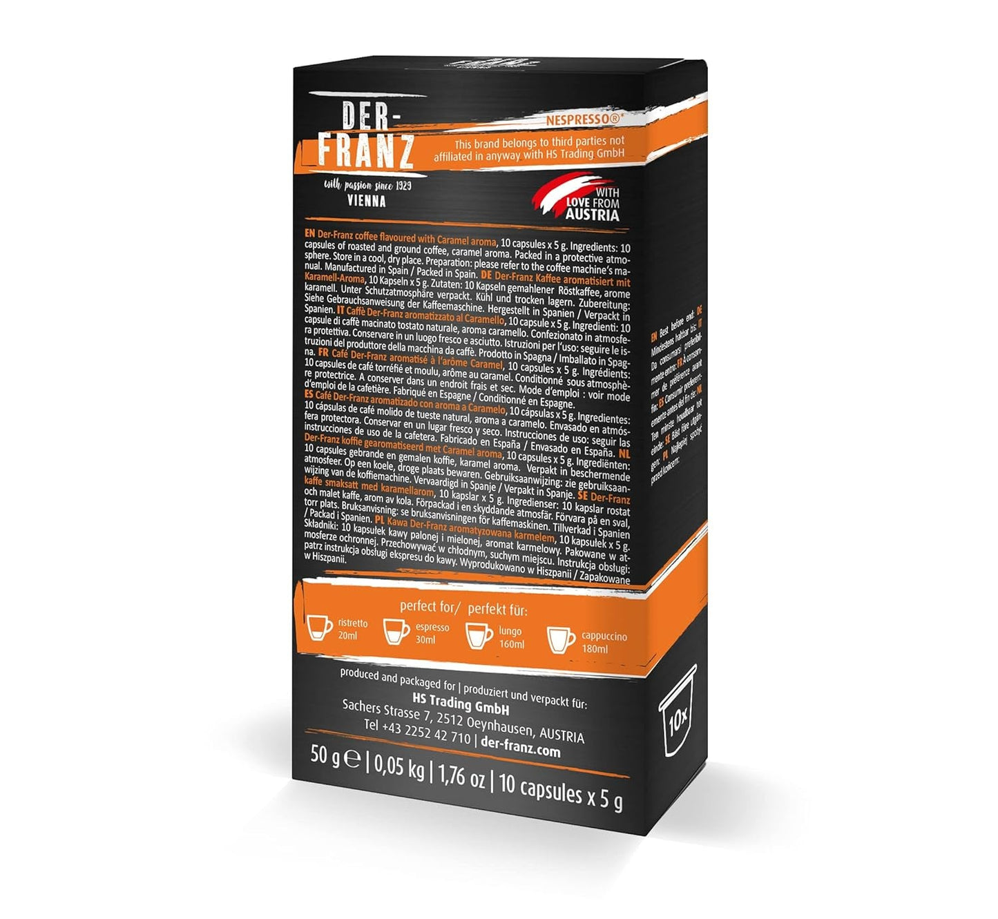 Capsule per Kaffee compatibili Nespresso, 1 x 10 capsule, aroma al caramello