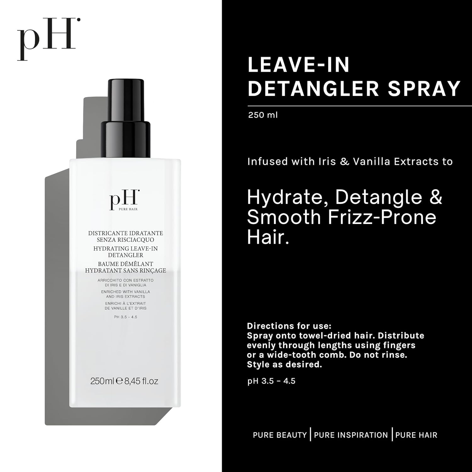 Prodotti districanti per capelli senza risciacquo con pH idratante 250 ml Prodotti districanti per capelli Naty Shop