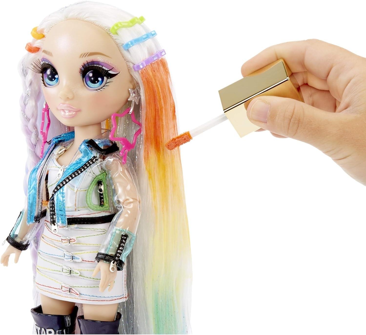 Rainbow High Hair Studio - Esclusivo set da gioco per bambola Amaya Raine con capelli lunghi per lo styling - Include gesso per capelli lavabile, spazzola per capelli e accessori - Regalo per bambini dai 6 anni in su