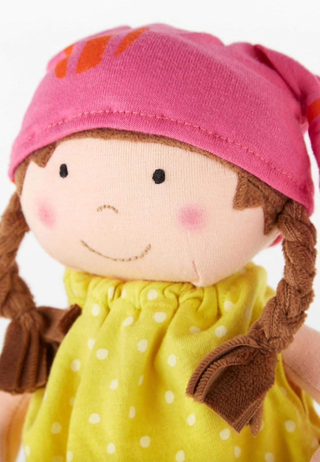 SIGIKID 39411 Piccola bambola morbida per bambina, giocattolo per bambini, consigliata dai 6 mesi, giallo