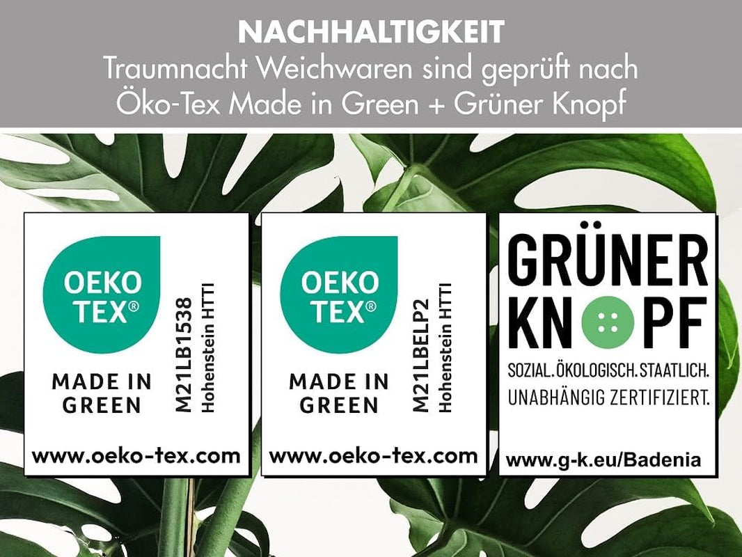 Traumnacht Cozy - Completo letto 4 stagioni, 1 X trapunta divisibile 135 X 200 Set e 1 X cuscino 80 X 80 Cm, certificato Ã-ko Tex, bianco, sviluppato in Germania, (confezione da 2) Trapunte e trapunte Naty Shop