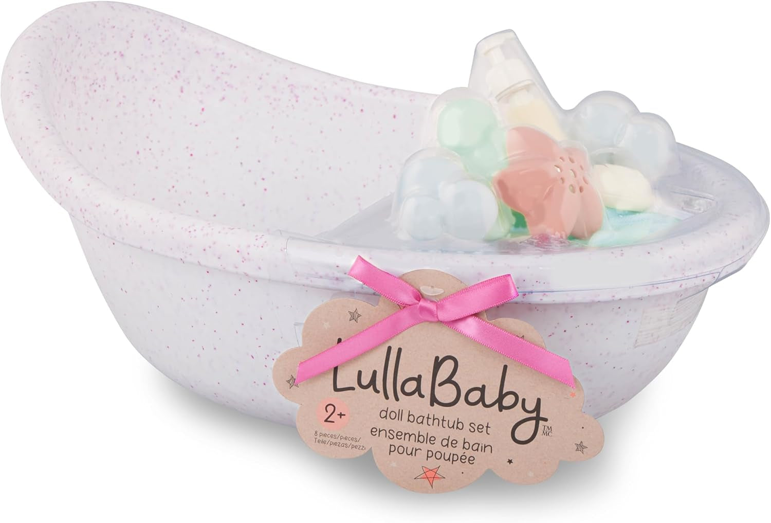 LullaBy – Vasca da bagno per bambole – Set da bagno – Giocattolo da bagno – Accessori per bambole – Giochi acquatici realistici – Bambini 2+