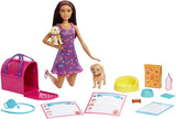 Barbie Puppy Adozione - Bambola e 2 cuccioli, con certificati di adozione, effetto cambio colore, gabbia e accessori, per bambini dai 3 anni in su, HKD 86