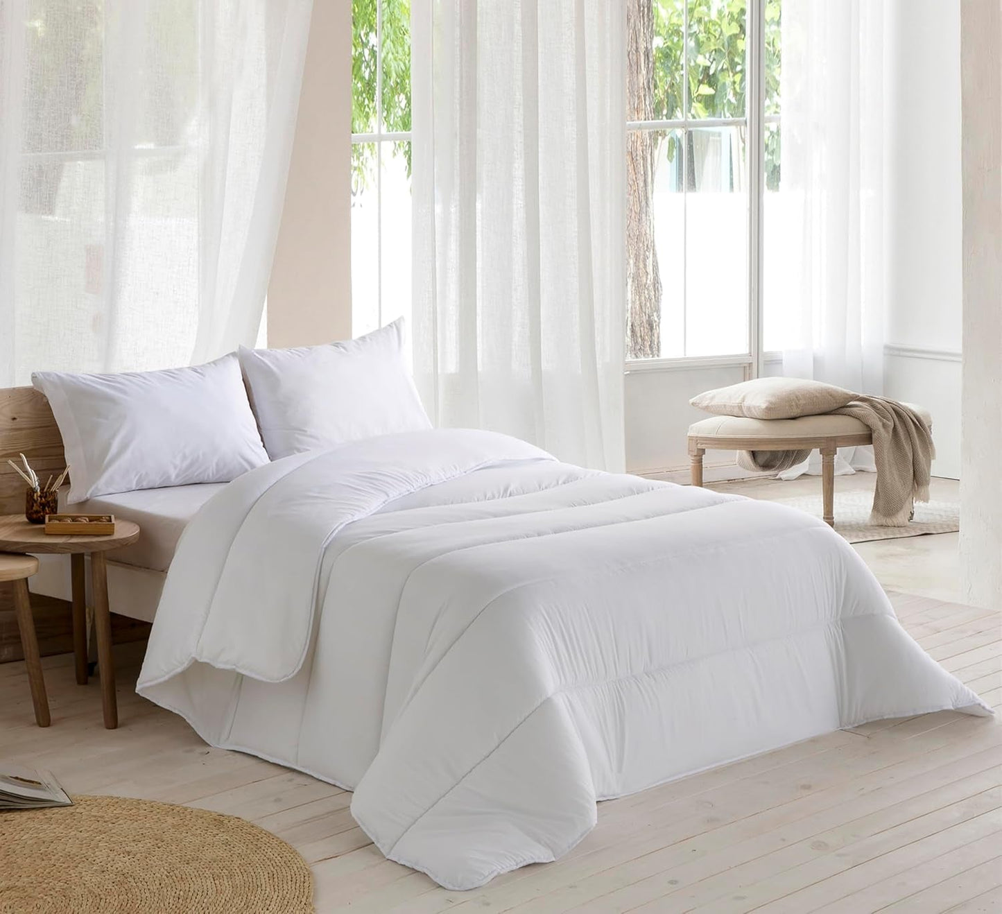 BOEMIA | Trapunta/ Imbottitura letto 120 cm, trapunta 300 G/M², imbottitura anallergica in fibre traspiranti antiacaro, imbottitura extra morbida e antibatterica, misura 200 X 200 cm Trapunte e trapunte Naty Shop