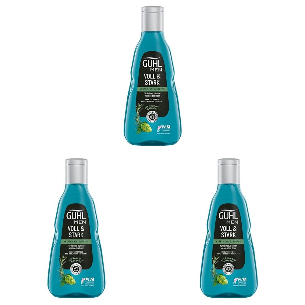 Guhl Men Full & Strong Shampoo - Tipo di capelli: sottili, fini, normali Doccia e bagno Guhl 3 x 250 ml