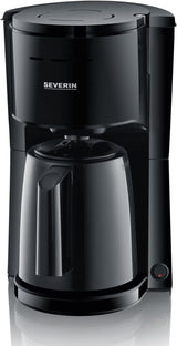 SEVERIN Caffettiera con filtro con caraffa termica, Caffettiera fino a 8 tazze, Attraente macchina con filtro con caraffa termica, Nero, 1 litro, KA 9306