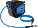 Avvolgitubo automatico Güde 10 m (pressione di esercizio 12 bar, rotazione di 180°, tubo per aria compressa estremamente flessibile, resistente all'olio e alla temperatura, filettatura di collegamento 1/4", supporto a parete)