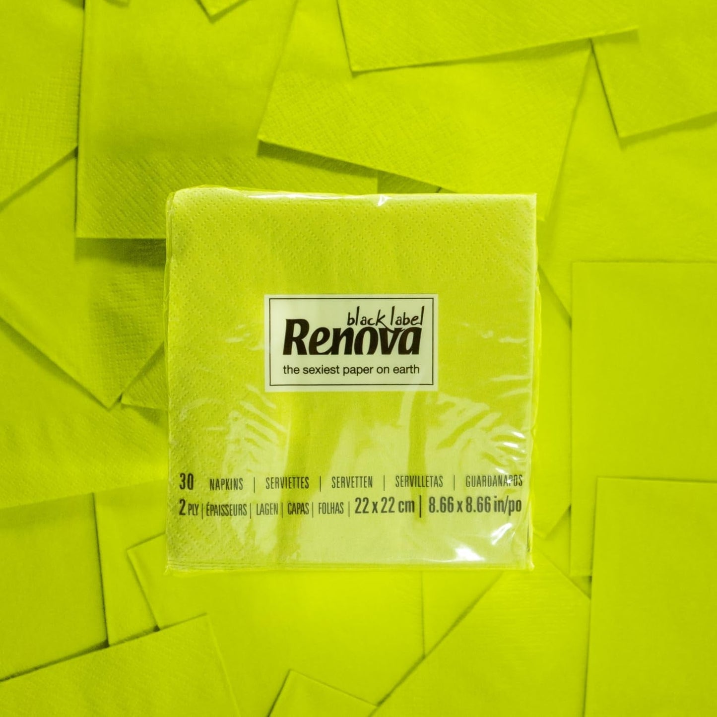 Tovaglioli di carta verde Renova Cocktail - 30 tovaglioli