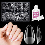 Unghie finte corte Ballerina 500 pezzi Colla su 12 misure Unghie artificiali Punte per unghie corte in gel morbido con copertura completa per unghie in gel Corte S