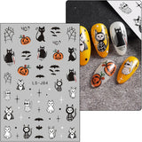 JMEOWIO Adesivo per unghie Halloween Süßer Geist 9 Blatt Nail Art Sticker Selbstklebend Nagelaufkleber Dekoration Nageldesign Zubehör
