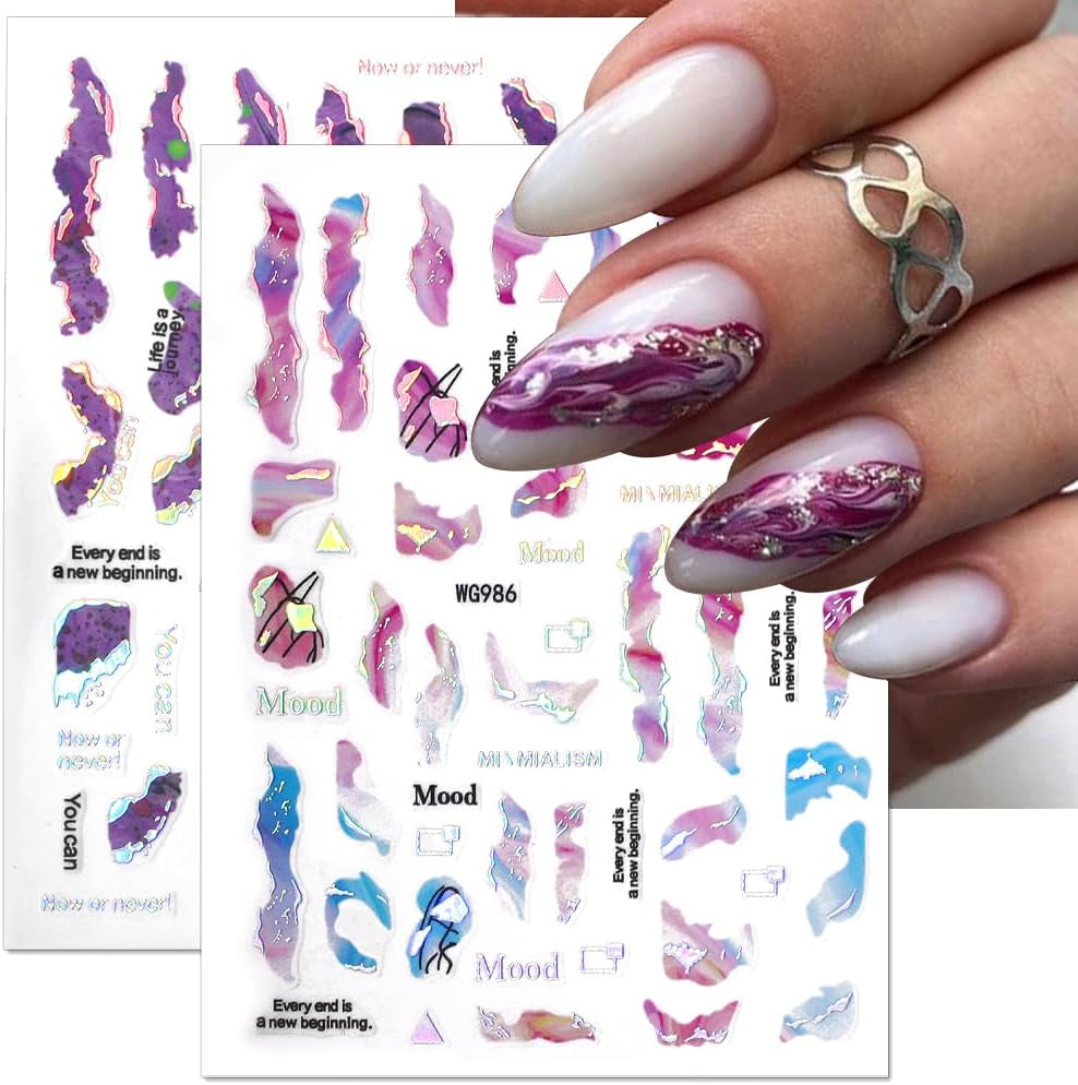 Adesivi per unghie in marmo 6 colori adesivi autoadesivi argento bronzer adesivi per unghie in marmo sbocciato Adesivi per unghie in marmo 3D accessori di design adesivi per nail art set di adesivi per unghie lamina per unghie
