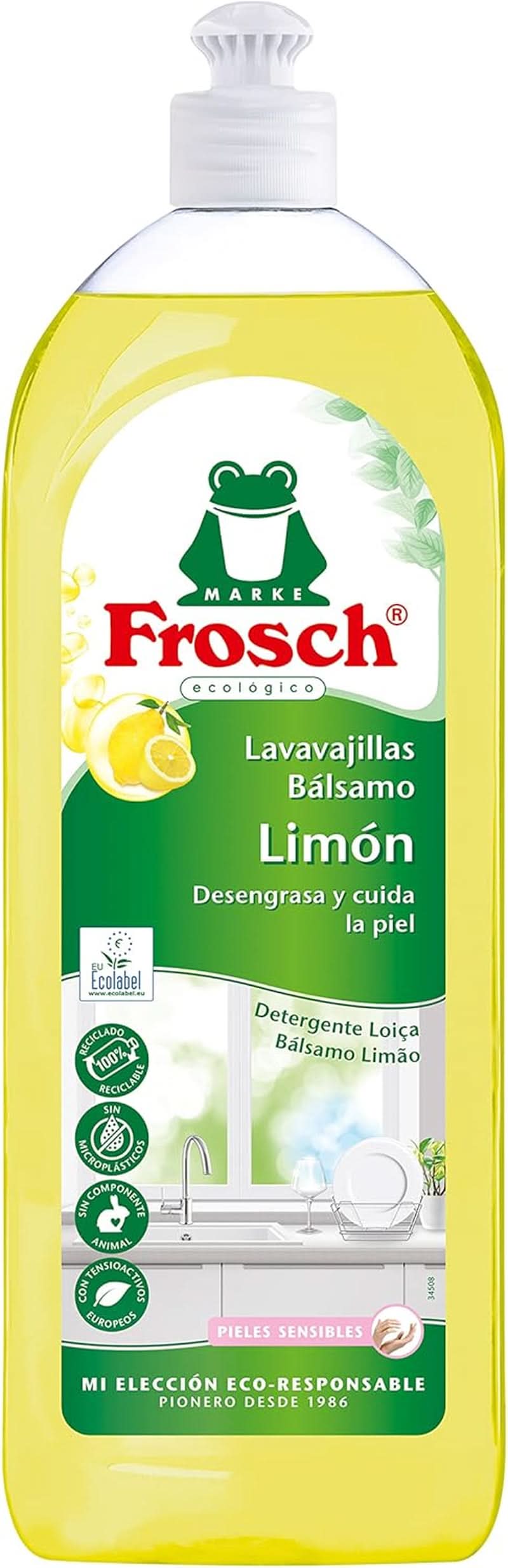 Liquido per il risciacquo delle mani, sgrassante e protettivo della pelle, dermatologicamente testato, 10 x 750 ml Naty Shop