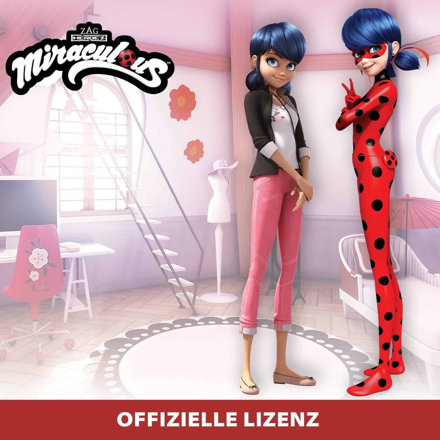 BANDAI - Miraculous Ladybug - Marinette e Ladybug Fashion Doll - Bambola articolata da 26 cm con 2 abiti - Bambola articolata Miraculous Toy - Giocattolo dai 4 anni in su - P50355
