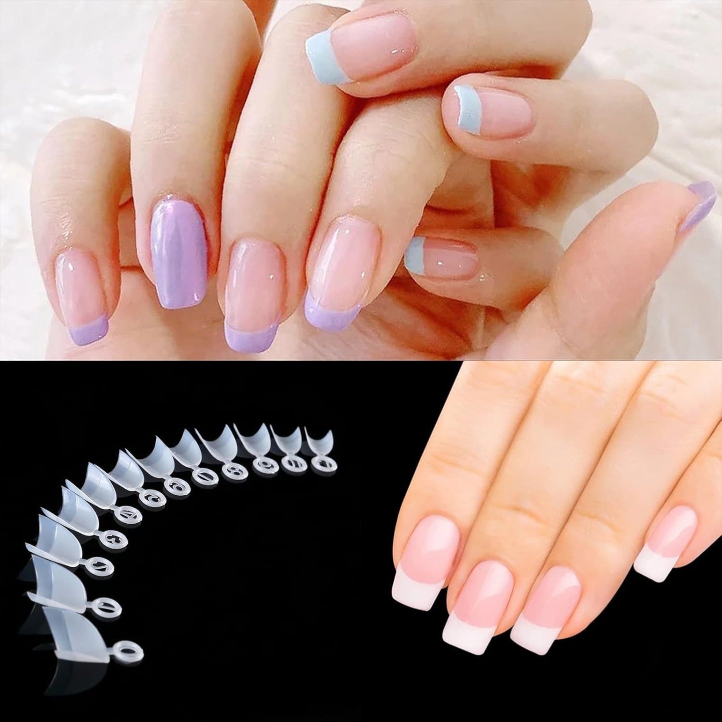 600 pezzi di unghie artificiali ovali corte 12 misure mezza copertura acrilica punte per unghie finte unghie artificiali per manicure donna salone fai da te (naturale)