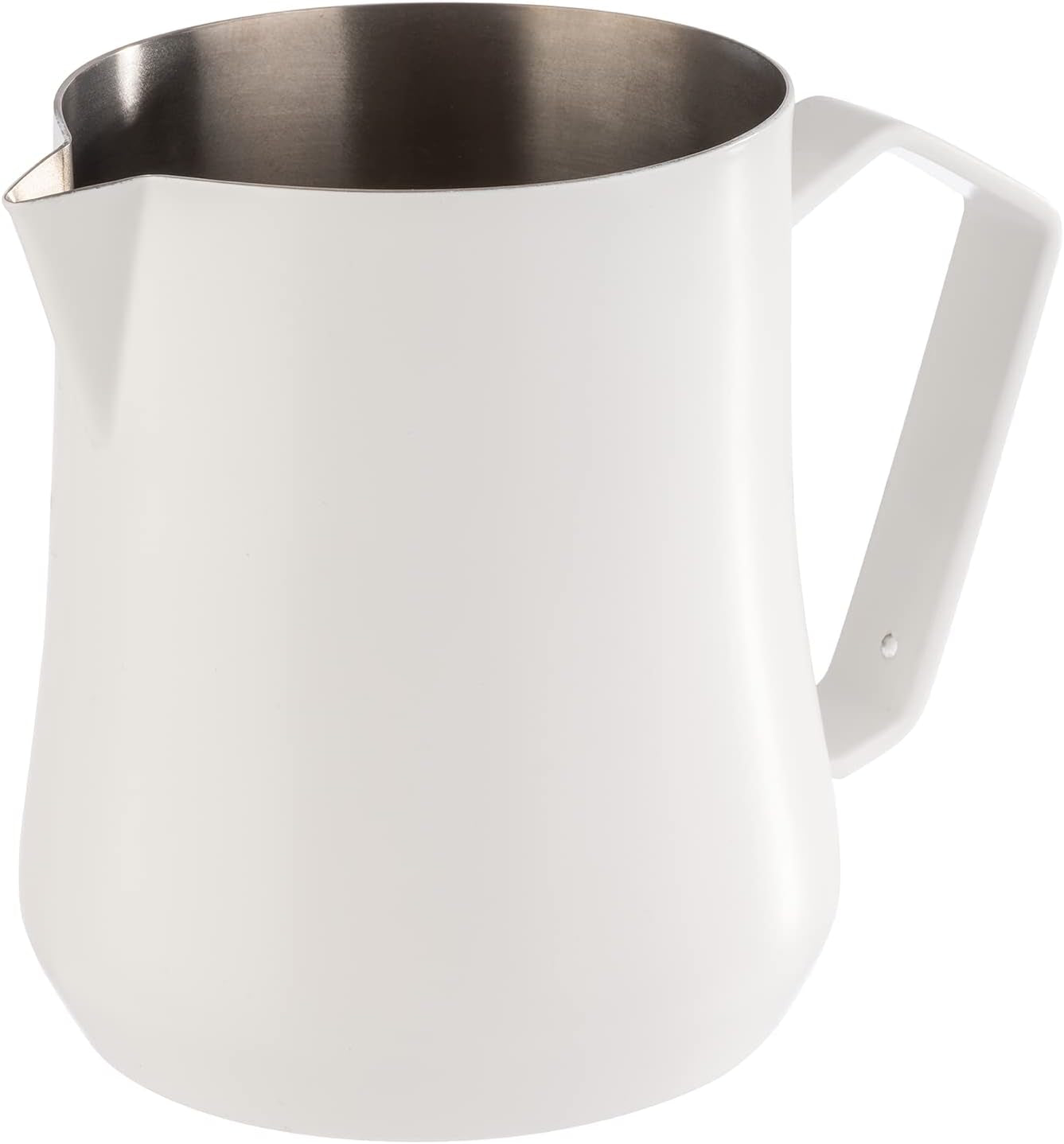 APS 10361 Tazza da latte universale, acciaio inossidabile, verniciatura elettrostatica bianca, 0,5 litri