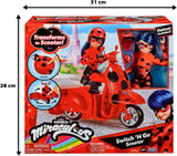 Bandai - Miraculous Ladybug - Miraculous Switch'n Go Scooter + Bambola articolata Ladybug Lucky Charm da 26 cm - P50668