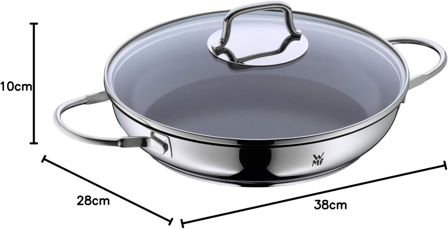 WMF Devil casseruola a induzione 26 cm con coperchio in vetro, acciaio inox rivestito in Cromargan, rivestimento in ceramica, resistente al forno Pentole e Padelle Naty Shop