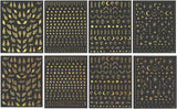 8 fogli Luna e stelle dorate Adesivi per nail art Ali d'angelo Adesivi per unghie color oro marrone chiaro Stelle Foil per unghie Adesivi autoadesivi per unghie Accessori per il design delle unghie Adesivi per unghie