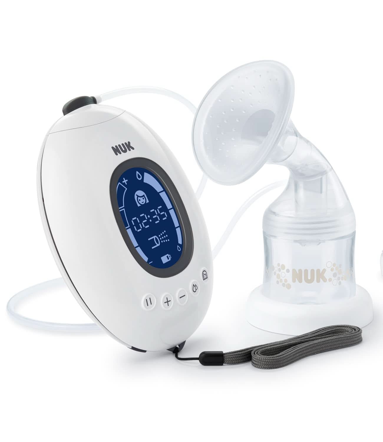 Tiralatte elettrico doppio NUK Nature Sense | Con batteria, display LCD 2X contenitori per latte materno da 150 ml Accessori Alimentazione e Allattamento Bebe Naty Shop Tiralatte