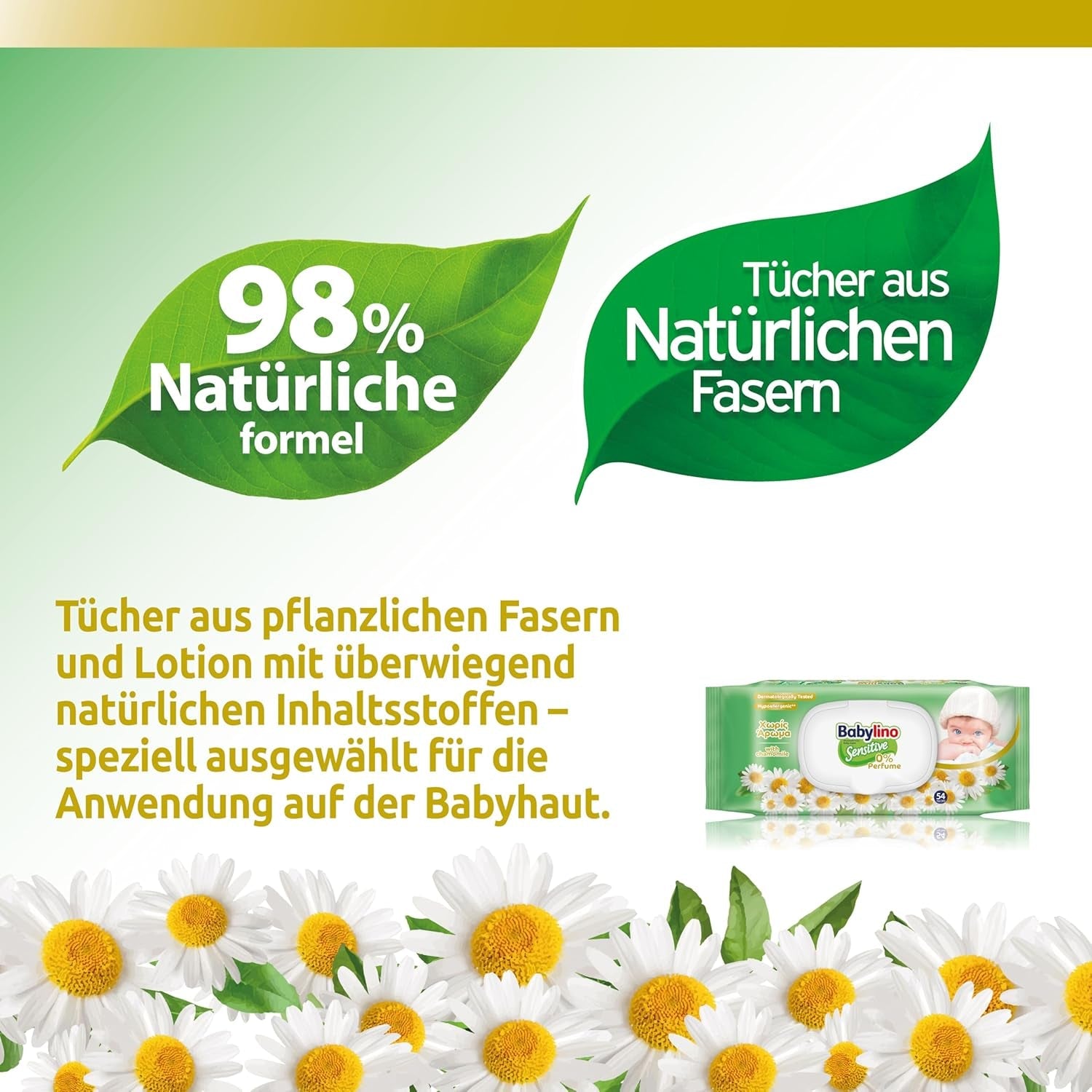 Salviette per neonati sensibili, 0% di profumo, 98% di formula naturale che ripristina l'equilibrio del pH della pelle, Sigillo di freschezza, 54 salviette