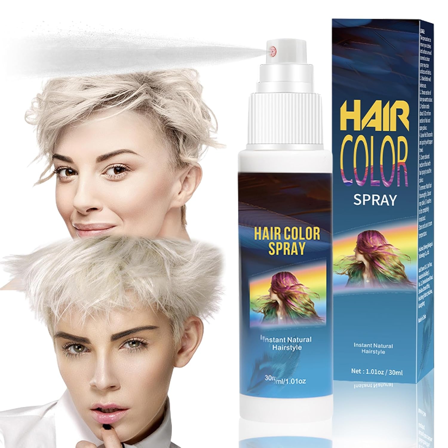 Tintura Per Capelli - Spray Colorante Per Capelli Verde Temporaneo Da 30ml, Tintura Per Capelli Naturale Spray Colorante Per Capelli Temporaneo, Tintura Per Capelli Lavabile Per Feste Cosplay Halloween (Verde) Tinture Per Capelli Naty Shop Bianco