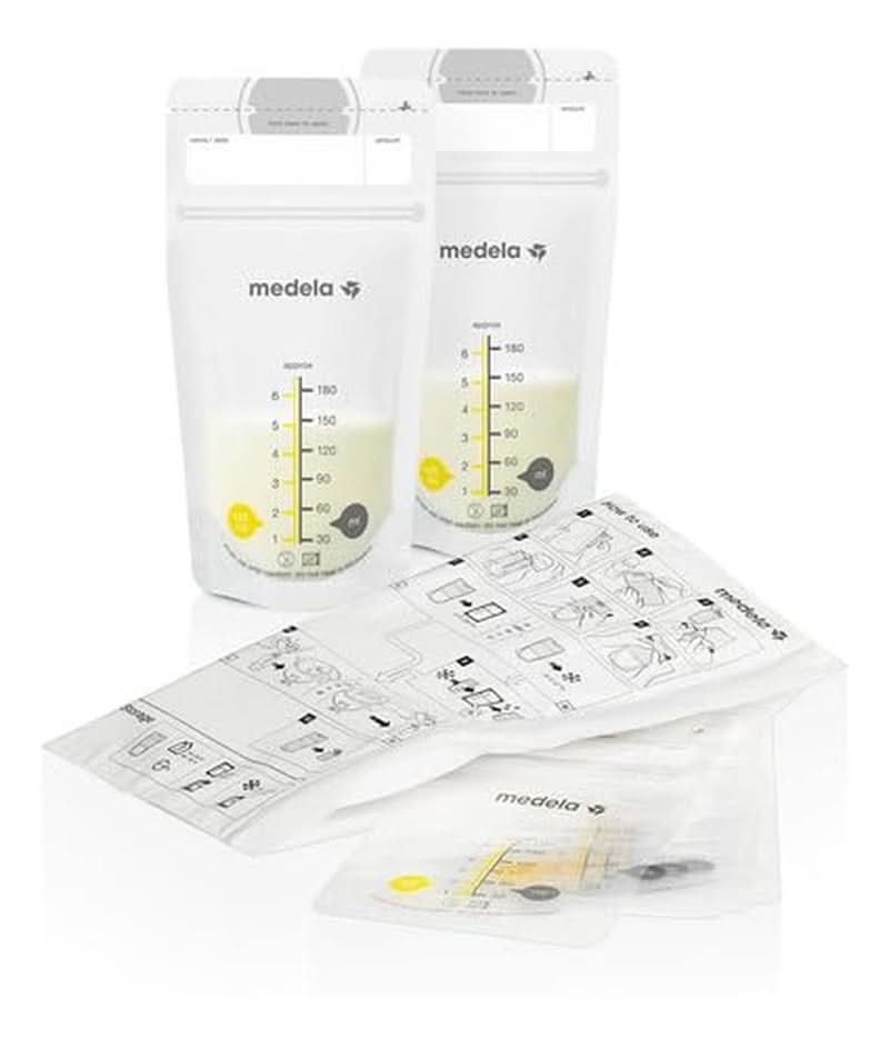 Sacchetti per la conservazione del latte materno Medela 25 pz., ca. 200 ml, bianco (versione spagnola) Accessori Alimentazione e Allattamento Bebe Naty Shop