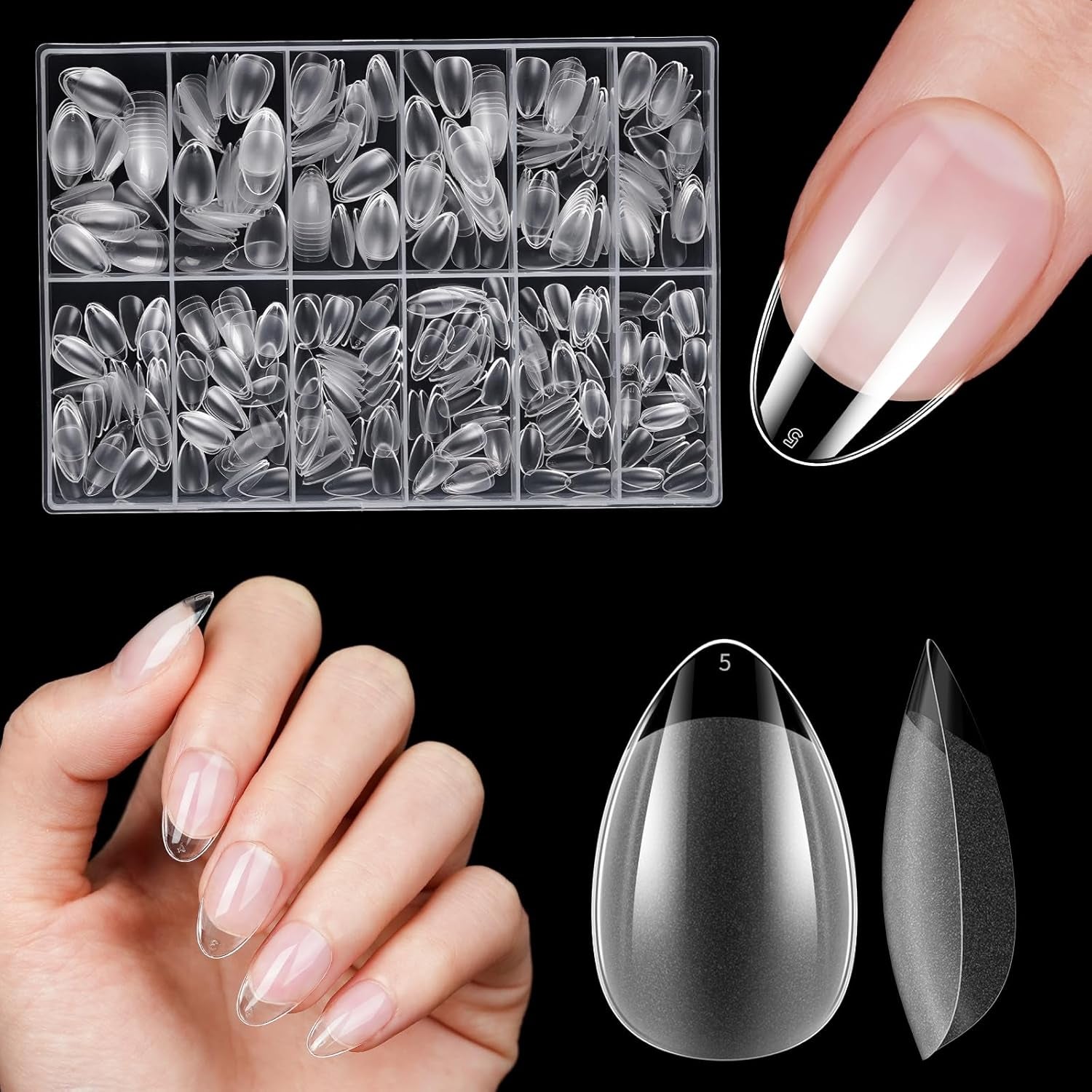 Unghie Artificiali Corte 500 Pezzi Punte Per Unghie In Gel Morbido Con Copertura Completa Per Unghie In Gel 12 Misure Punte Per Unghie Prelucidate Per Unghie In Gel Unghie Artificiali Corte Estensioni Per Unghie A Bara Con Scatola