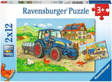 Ravensburger Puzzle per Bambini - 07616 Cantiere e Fattoria - Puzzle per 3+ 2X12 Pezzi Puzzle Naty Shop Singolo