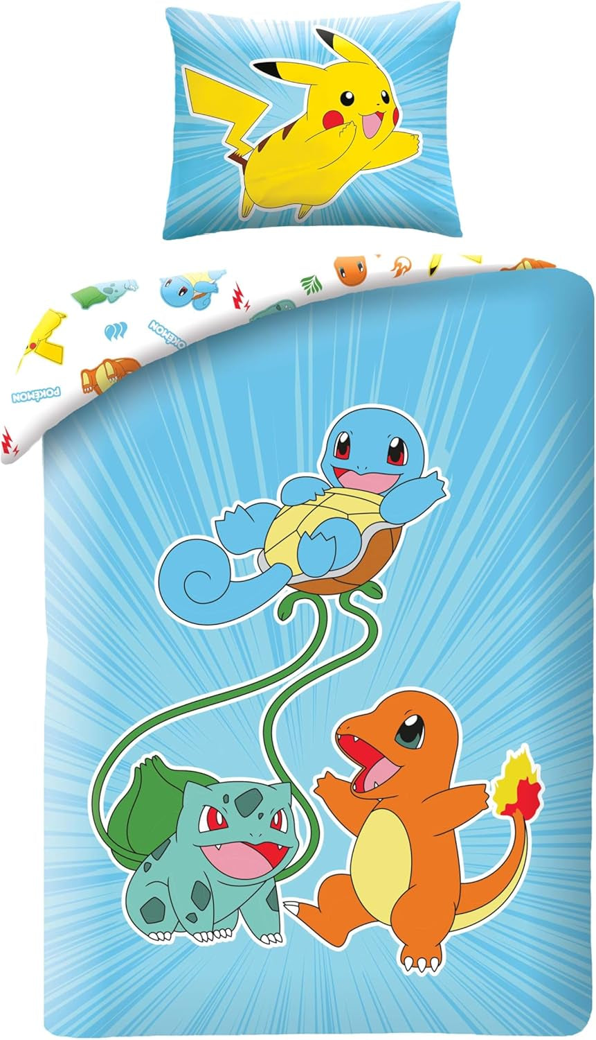 Biancheria da letto Pokemon, biancheria da letto in poliestere microfibra - titolo predefinito per bambini Naty Shop