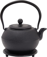 Juvale Set da tè giapponese con teiera in ghisa (1200 ml), piattino e 2 tazze, set da tè stile Tetsubin, nero