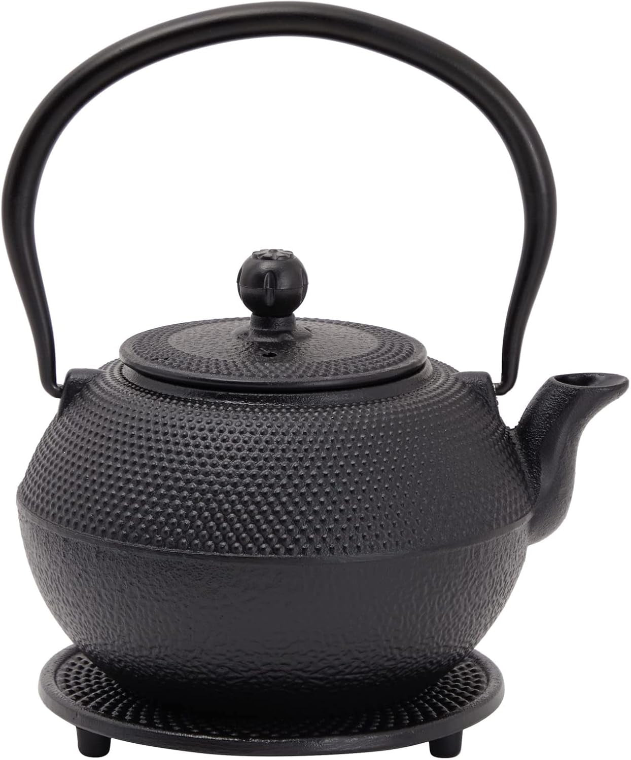 Juvale Set da tè giapponese con teiera in ghisa (1200 ml), piattino e 2 tazze, set da tè stile Tetsubin, nero