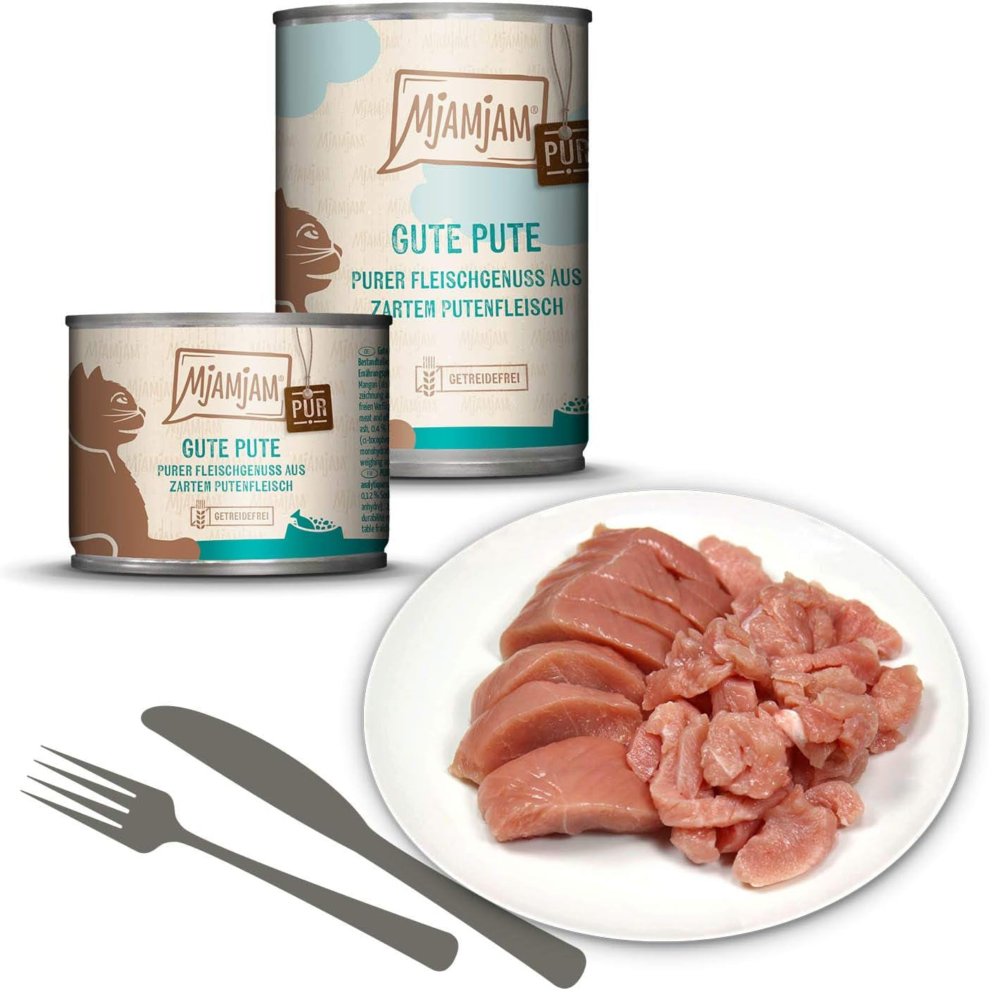 MjAMjAM - Cibo umido premium per gatti - Pack Mix V - Pure Meat Delight Confezione da 6 (6 x 400 g) Senza cereali con carne extra
