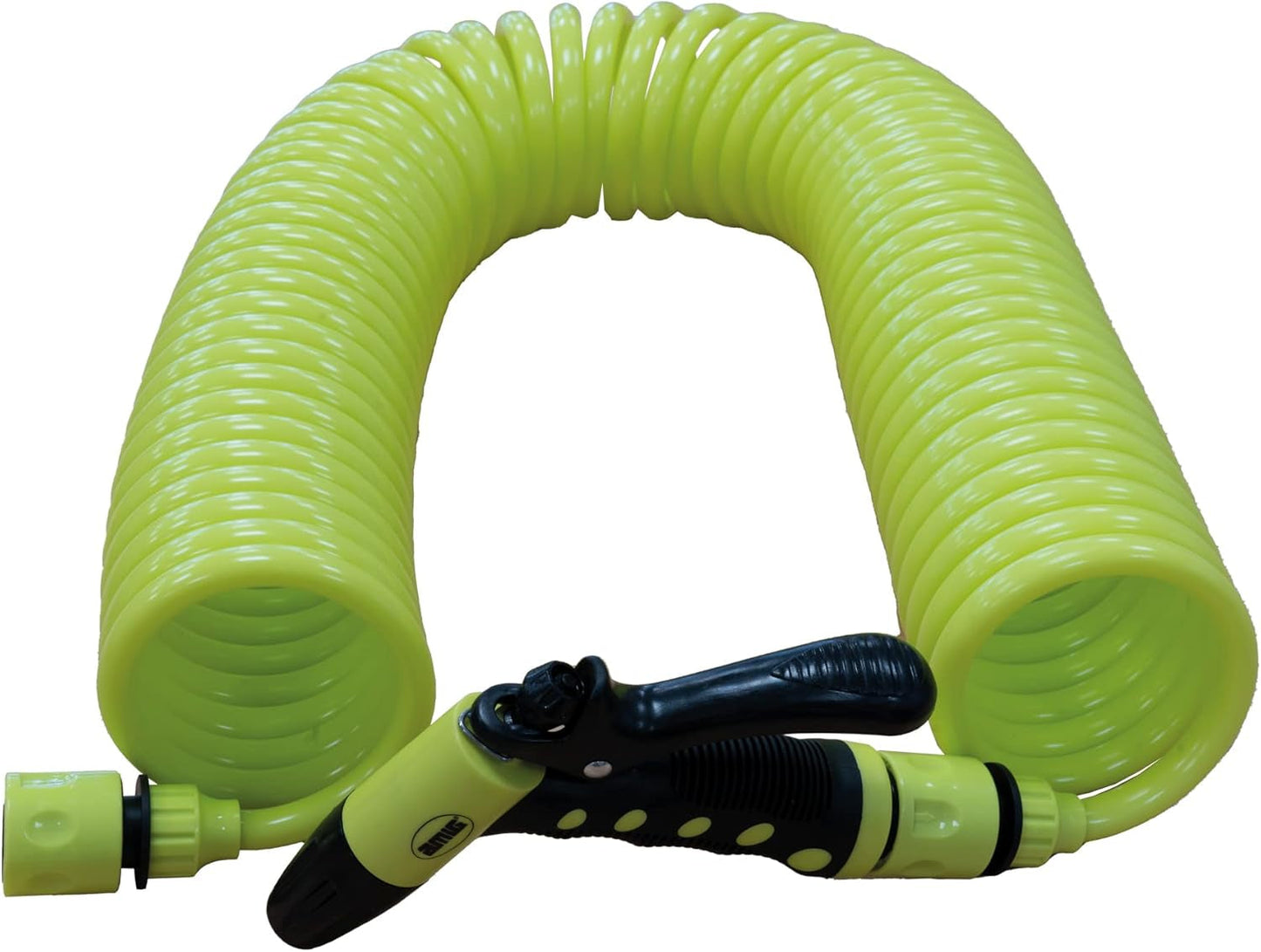 Amig - Turun | Spirale | 15 metri| Include 4 accessori | Con pistola per irrigazione, adattatore per rubinetto e 2 attacchi rapidi | Gomma EVA | Verde pistacchio