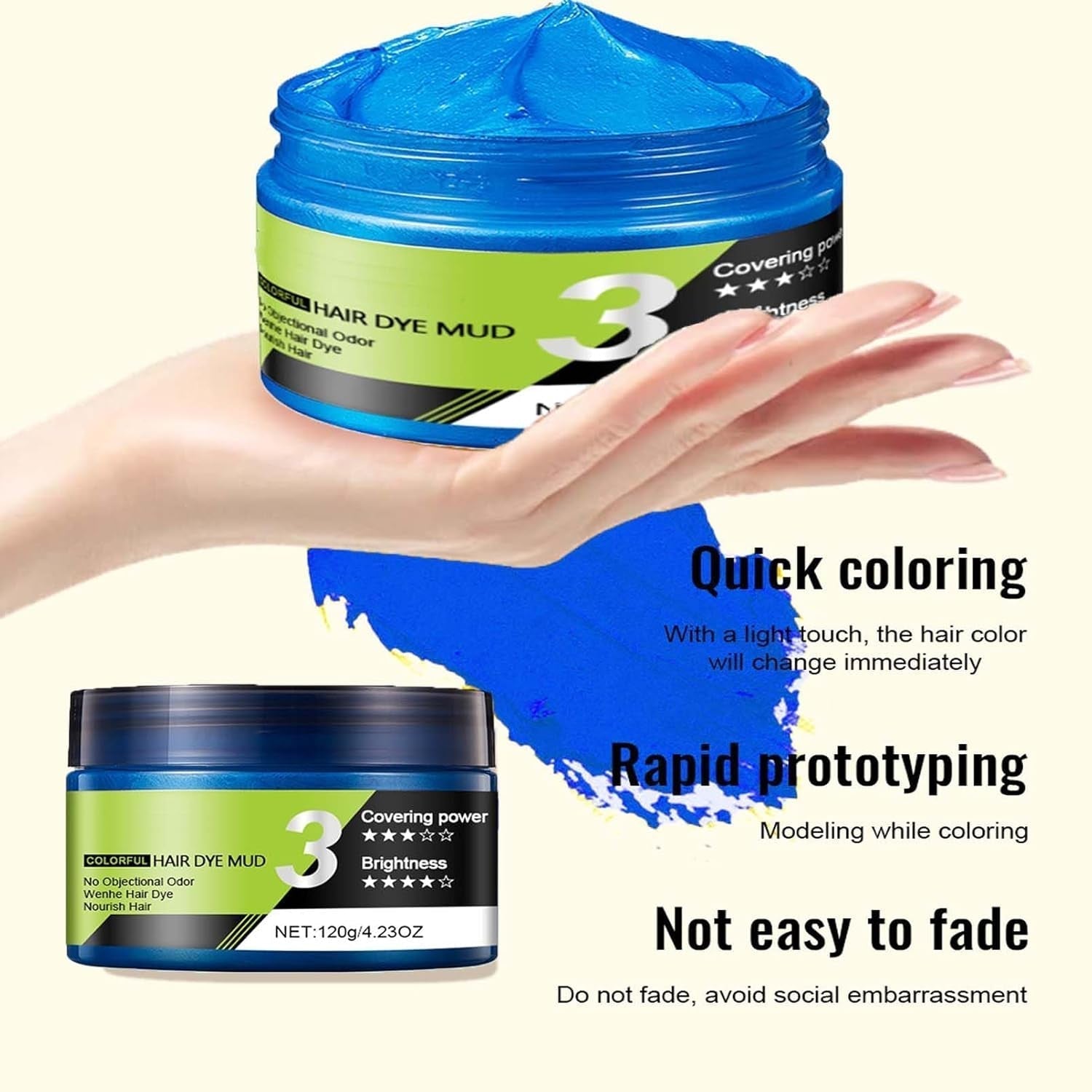 Cera Per Capelli Blu Temporaneo Spray Per Capelli Blu Colore Crazy Blue Lavabile Per Capelli Tintura Per Capelli Istantanea Colore Naturale Per Capelli Styling Capelli Per Uomini Donne Feste Naty Shop Tinture Per Capelli