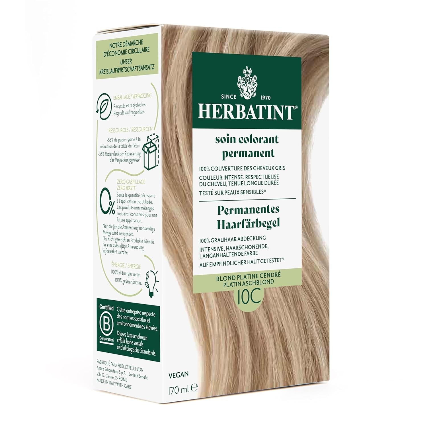 Gel Colorante Permanente Per Capelli 6N Biondo Scuro - 170ml I Senza Ammoniaca, Copertura Al 100% Dei Capelli Grigi I Testato Su Pelli Sensibili, Con 8 Estratti Vegetali Naty Shop Tinture Per Capelli 10C Biondo Platino Cenere