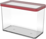 Rotho Loft Set di 5 barattoli con coperchio, diverse dimensioni, plastica alimentare (PP) senza BPA, trasparente/rosso, (21,4 x 21,4 x 23,5 cm) Scatole per alimenti Naty Shop 2,1 L rettangolari