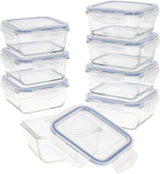 Max Home Confezione da 8 contenitori ermetici in vetro per microonde, porta pranzo in vetro, contenitori per alimenti richiudibili, contenitori per alimenti con coperchio trasparente da 550 ml (16538) Naty Shop Scatole per la conservazione degli alimenti Titolo predefinito