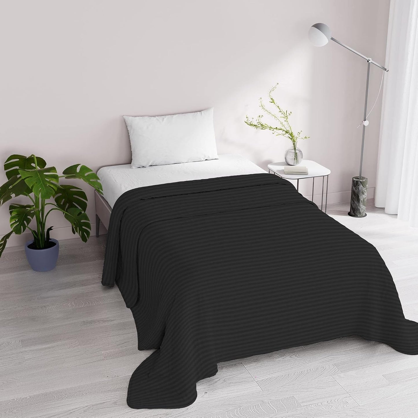 Trapunta estiva Satin Stripes, poliestere, panna, 260X250 Cm Trapunte e Trapunte Naty Shop Nero 170X250 Cm