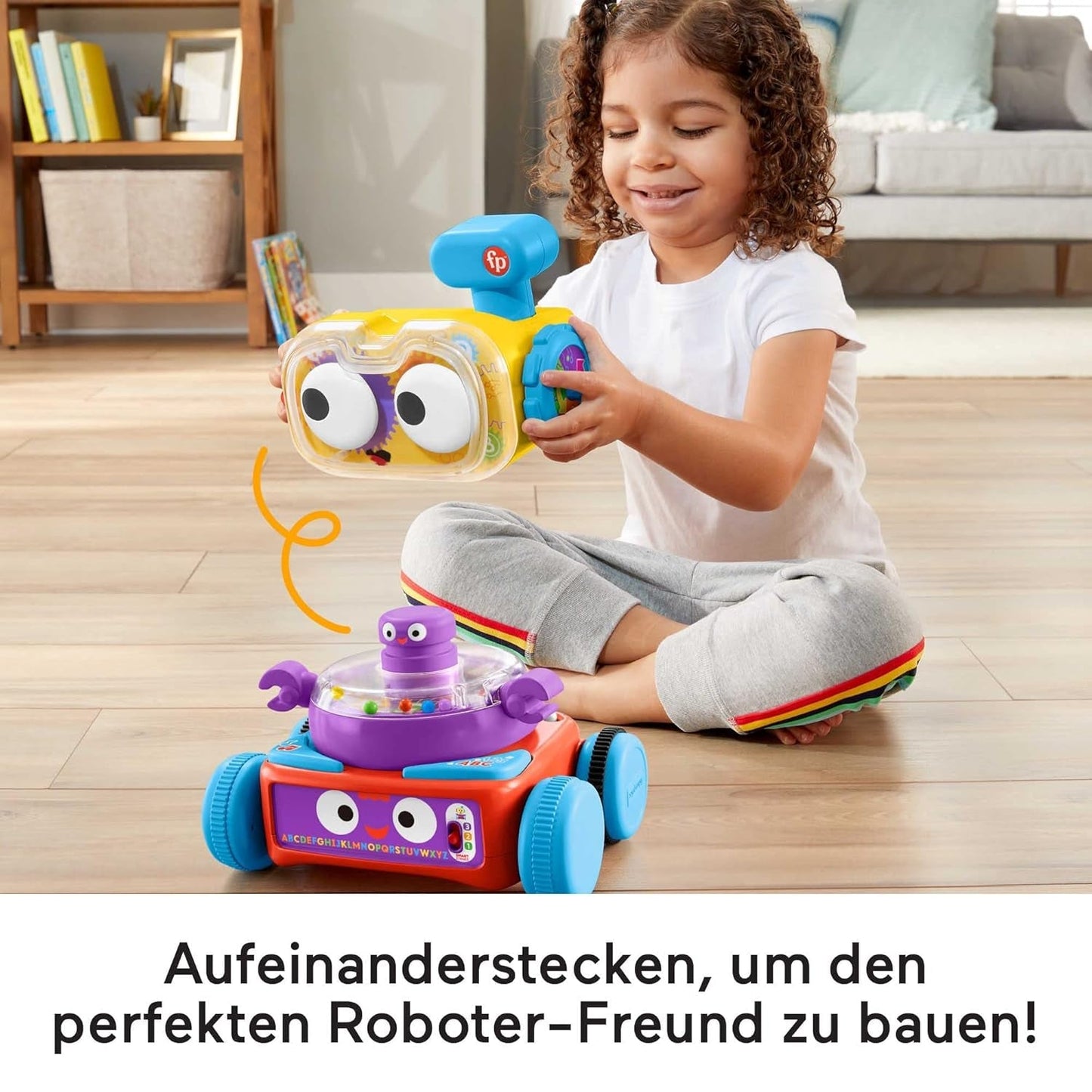 Fisher-Price Robot didattico 4 in 1 Linus per neonati e bambini piccoli, giocattolo a partire da 6 mesi - lingua tedesca, HCK39 Baby Toys Naty Shop