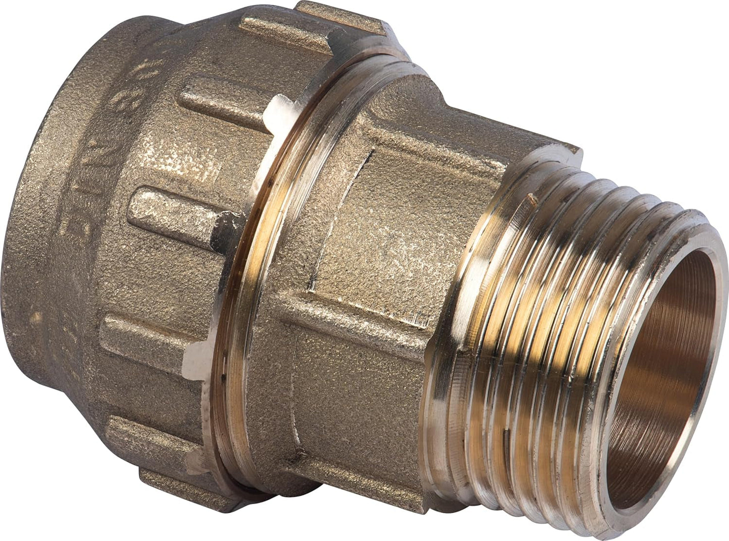 Raccordo a compressione Cornat - filettatura esterna Ø 32 mm x 1 pollice - ottone - con una filettatura esterna - collegamento per tubo PE-HD / T617532
