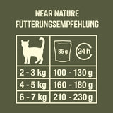 GimCat Near Nature Trial Mix Confezione da 12 - Alimento umido senza cereali per gatti a partire da 7 mesi con una ricetta specifica per la specie e la preda - 12 bustine (12 x 85 g)