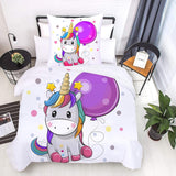 Biancheria letto per bambini varie misure e vari personaggi animati Biancheria letto - bambini Naty Shop Unicorno (modello 2) 135X200Cm+80X80Cm
