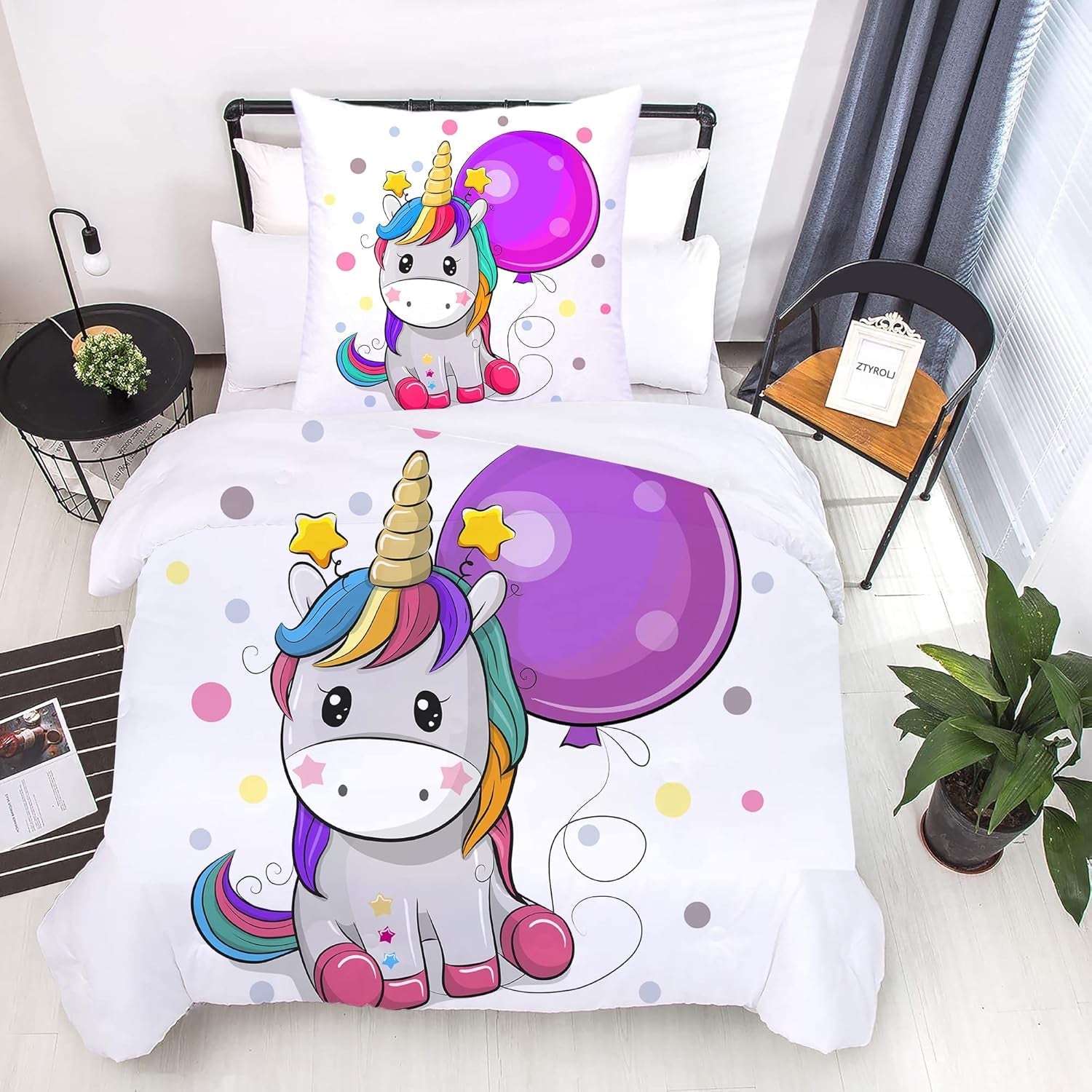 Biancheria letto per bambini varie misure e vari personaggi animati Biancheria letto - bambini Naty Shop Unicorno (modello 2) 135X200Cm+80X80Cm