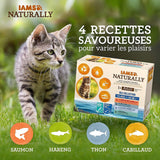 IAMS Alimento Umido Naturale per Gatti in Salsa - Alimento Umido di Alta Qualità con Pesce per Gatti Adulti, Collezione Mare, 12 x 85g
