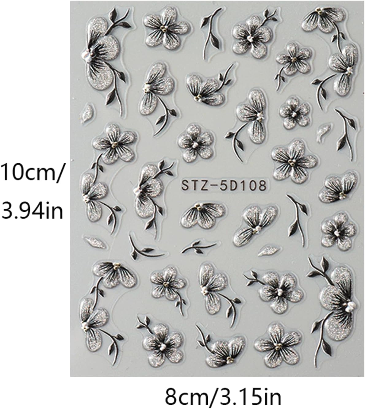 JMEOWIO 6 Blatt 3D Nagelsticker Blumen Nail Art Sticker Selbstklebend Nagelaufkleber 5D Stereoscopico Frühling Sommer Blumen Dekoration Nageldesign Zubehör
