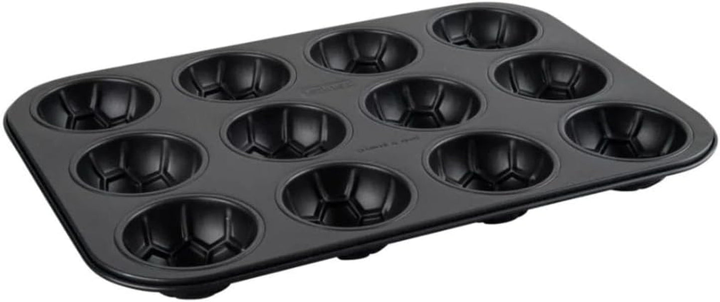 Zenker 12Er Muffinform – Muffinbackblech Für Muffins Und Cupcakes Aus Der Serie Soccer Baking– Hitzebeständiges 12Er Muffinblech Mit Antihaftbeschichtung, Schwarz Stampi e vassoi per cuocere Naty Shop